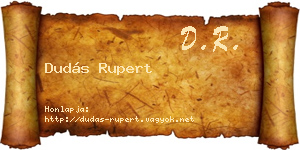 Dudás Rupert névjegykártya